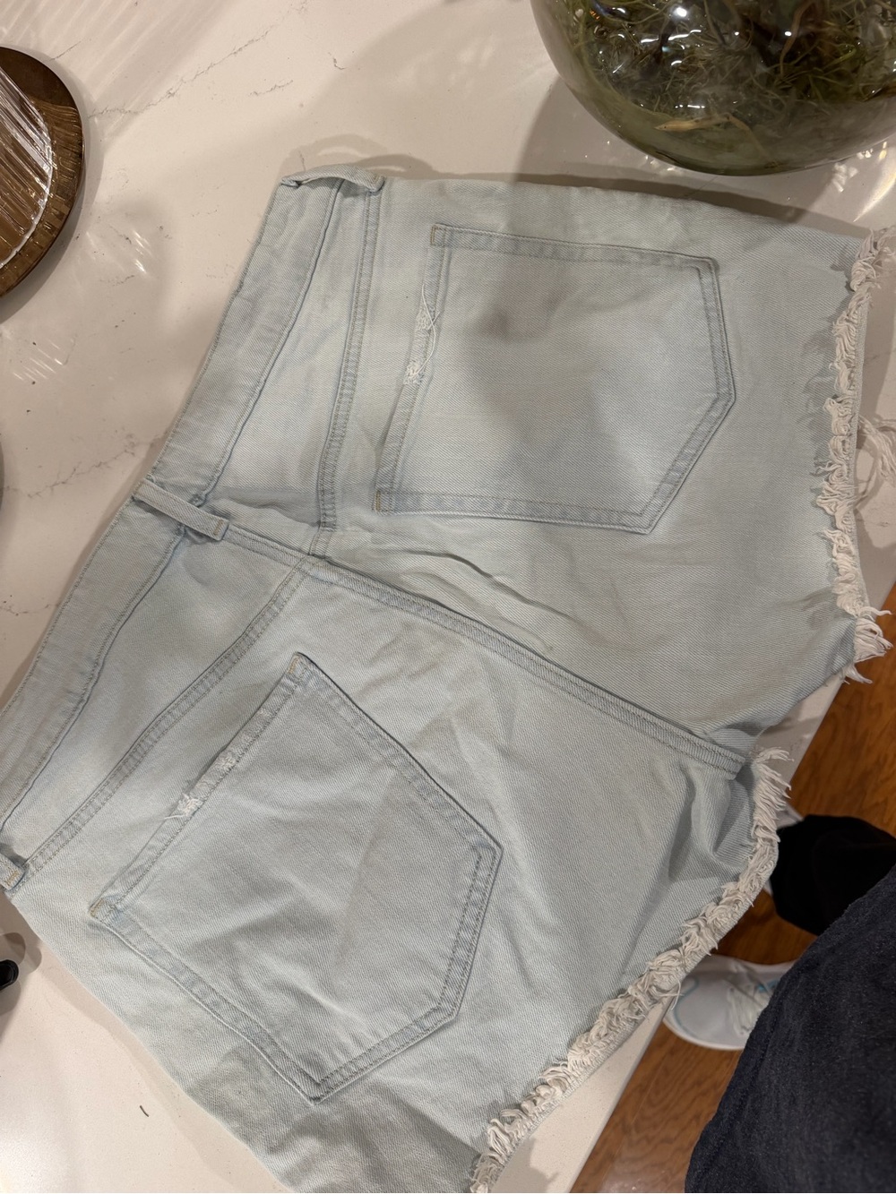 Old Navy Pale Blue Frayed Hem Denim Shorts